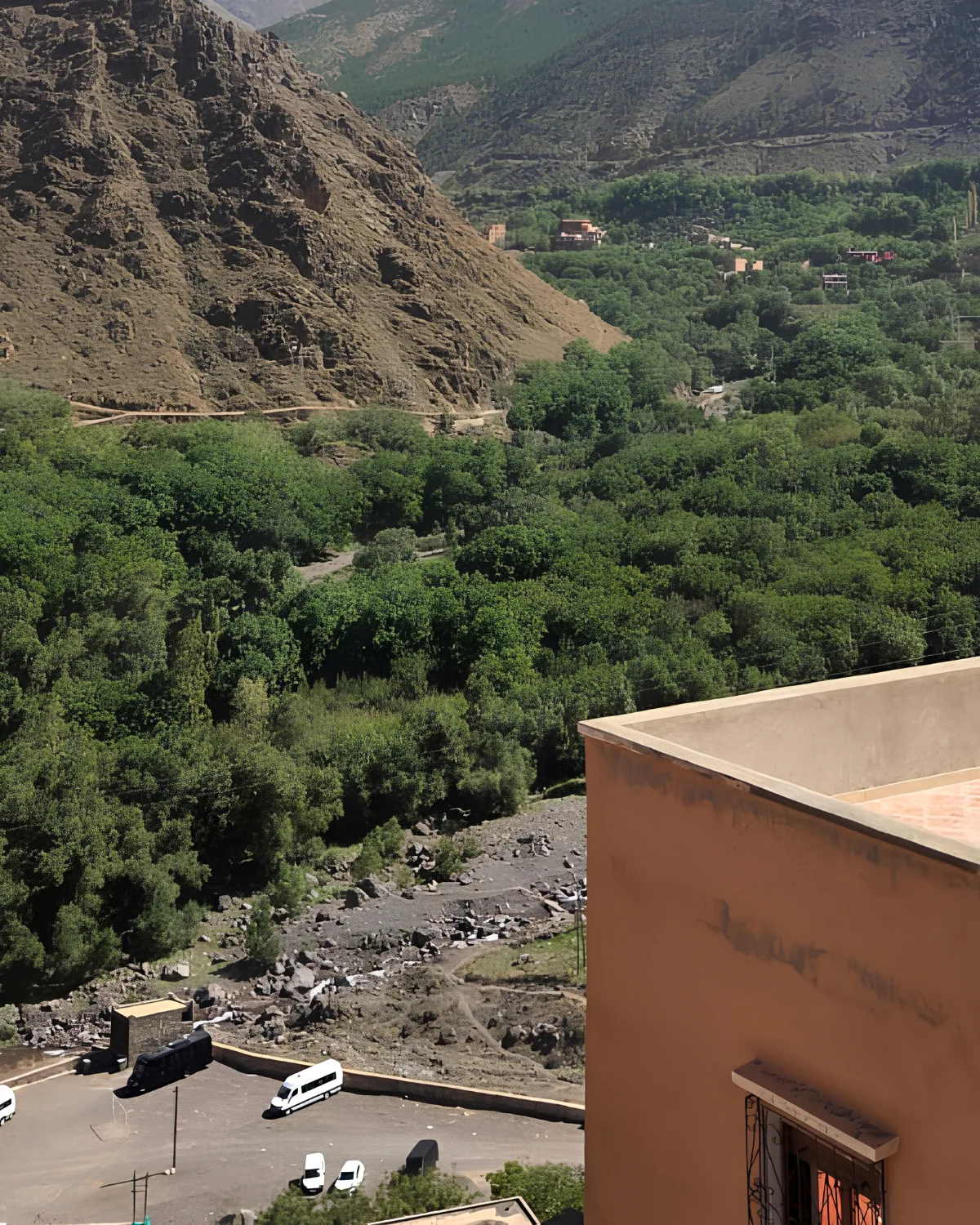 Mountain road and forest scenery during an Atlas Mountains e-bike experience