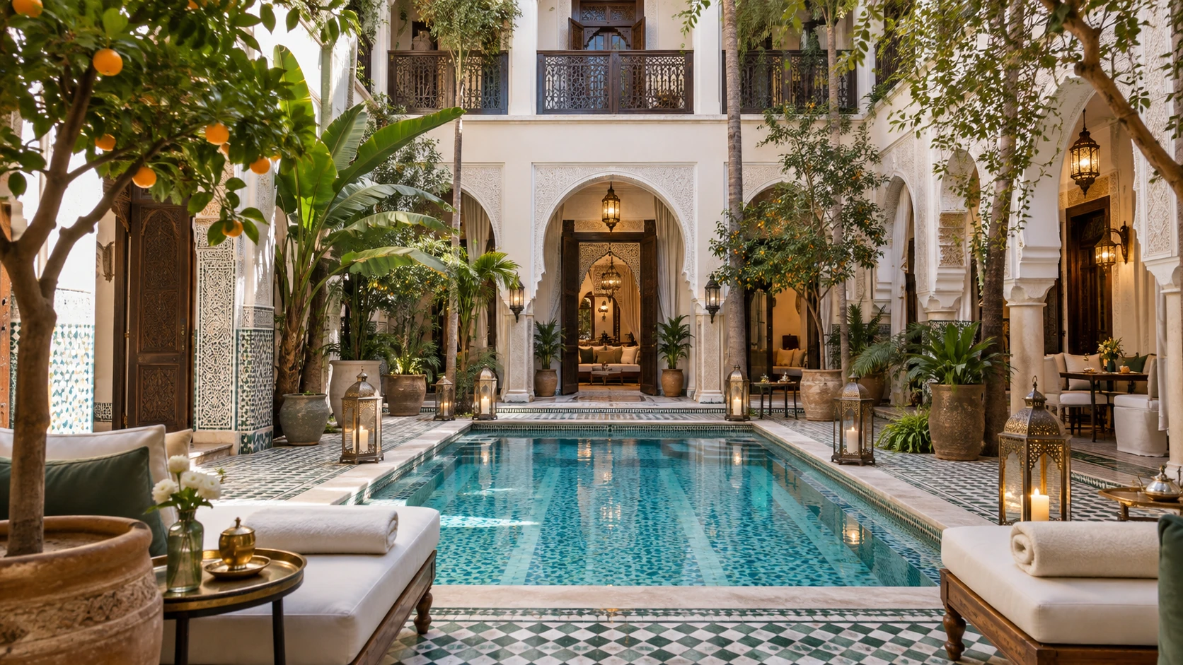 Elegant Marrakech riad and courtyard for a Morocco travel guide