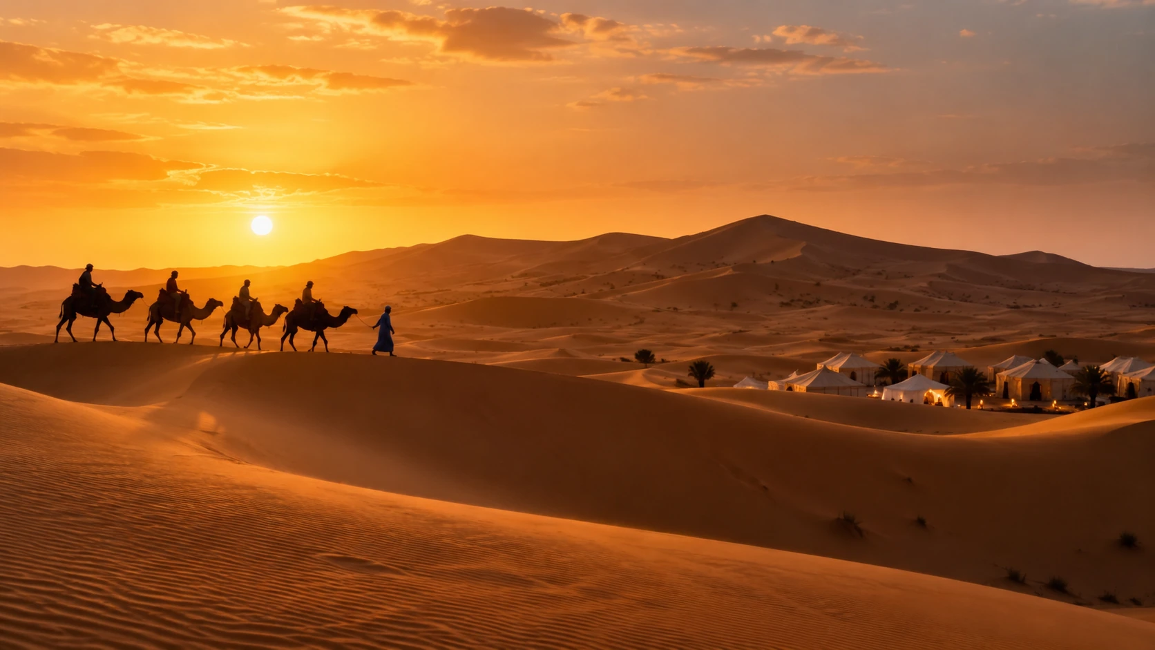 Golden Sahara dunes in Morocco for a family desert journey