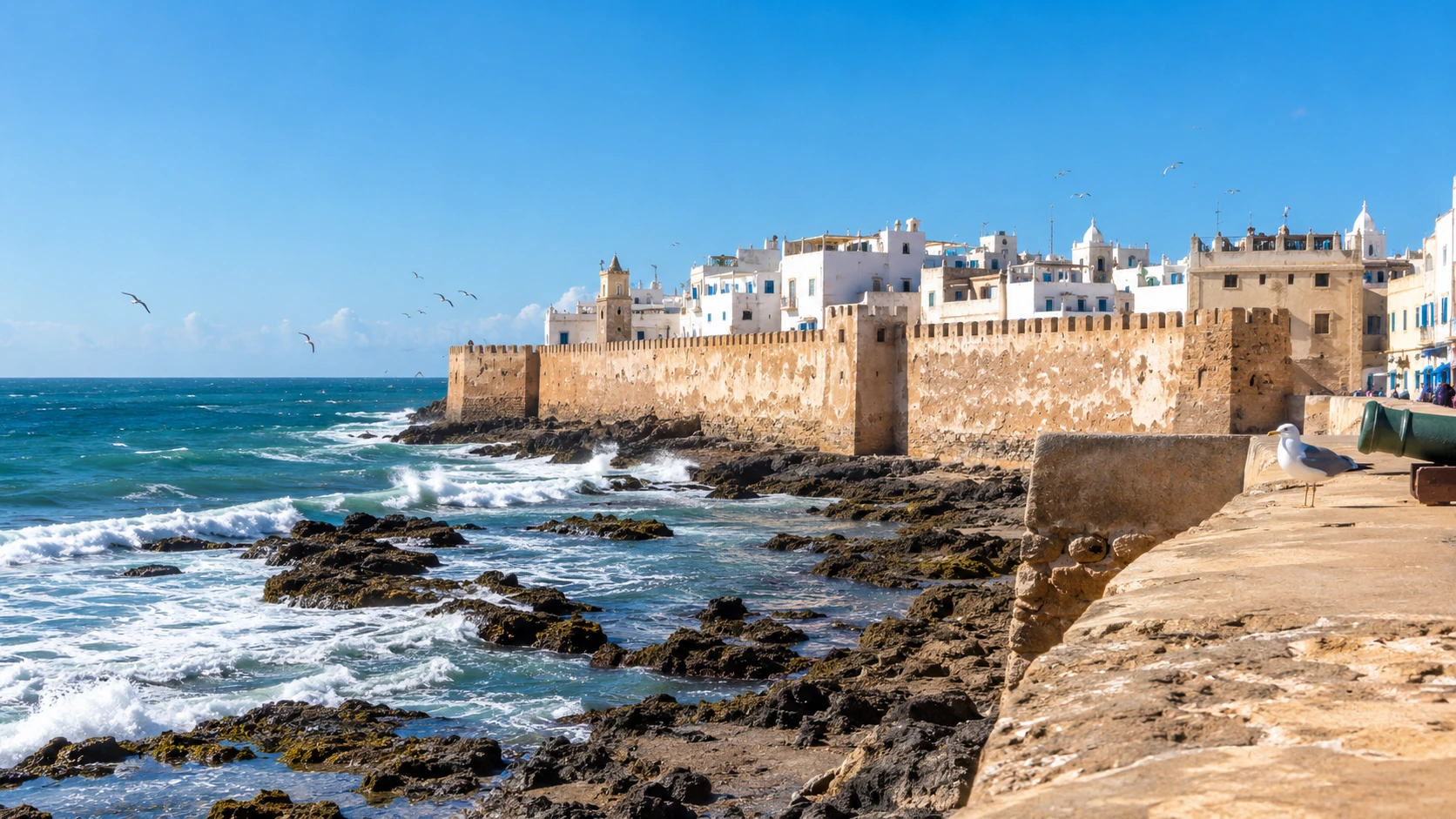 Essaouira Atlantic coast in Morocco during summer