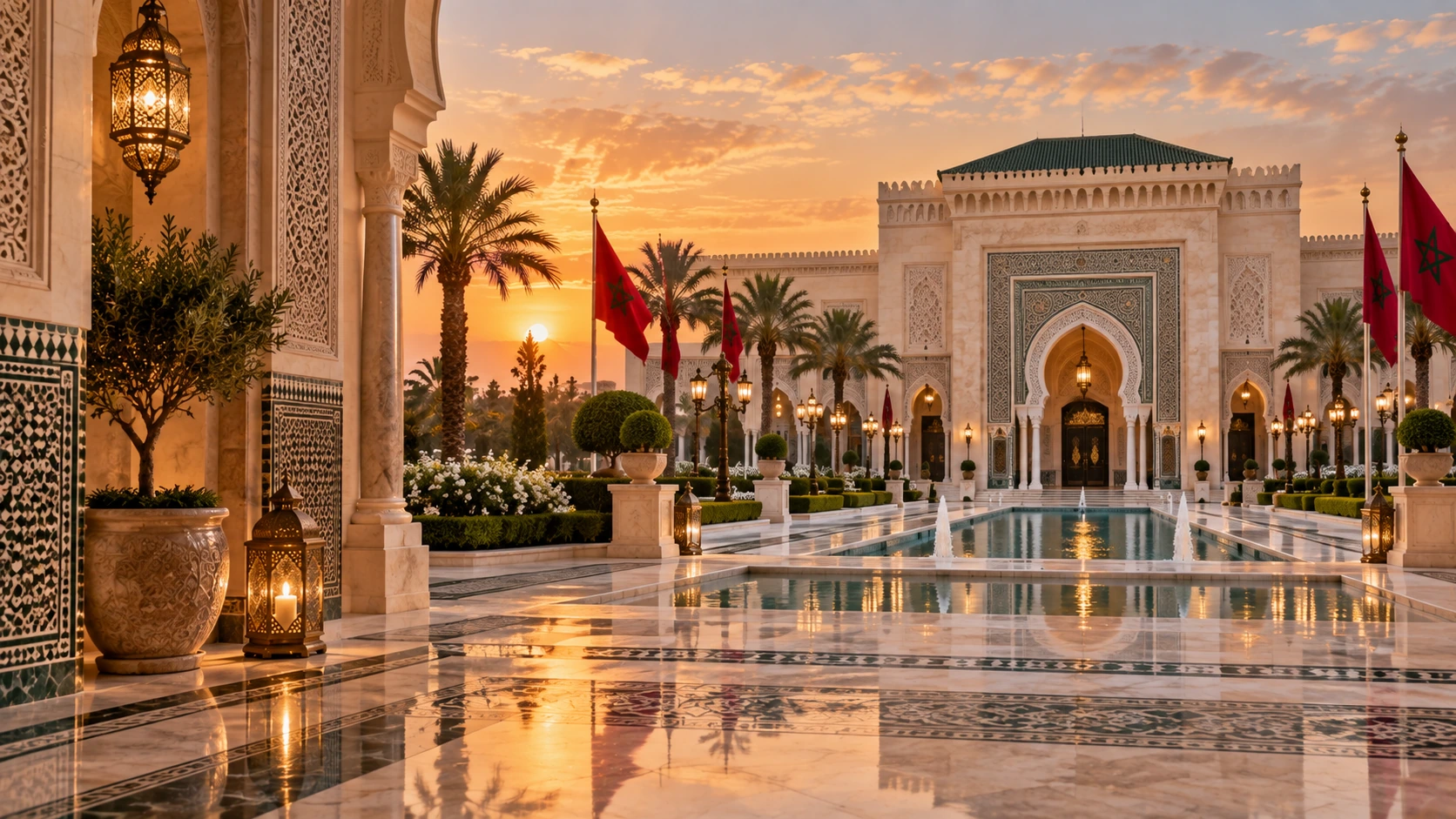 Grand Moroccan palace courtyard for official programs