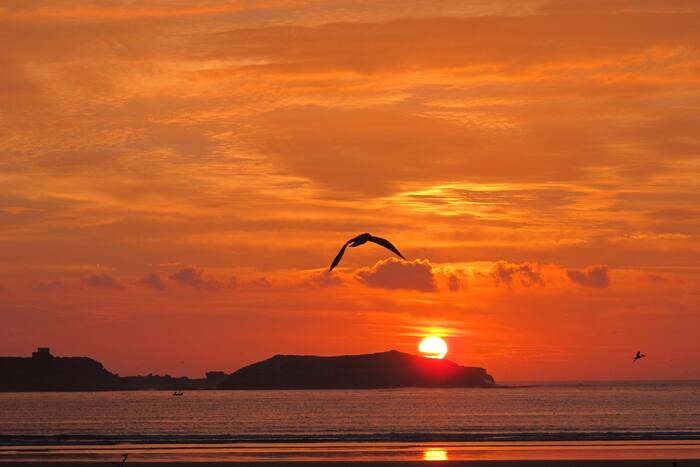 Atlantic sunset on Morocco coast