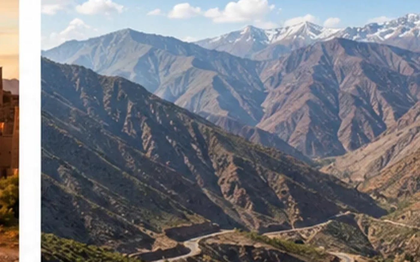 High Atlas Mountains scenic road during a private Morocco tour