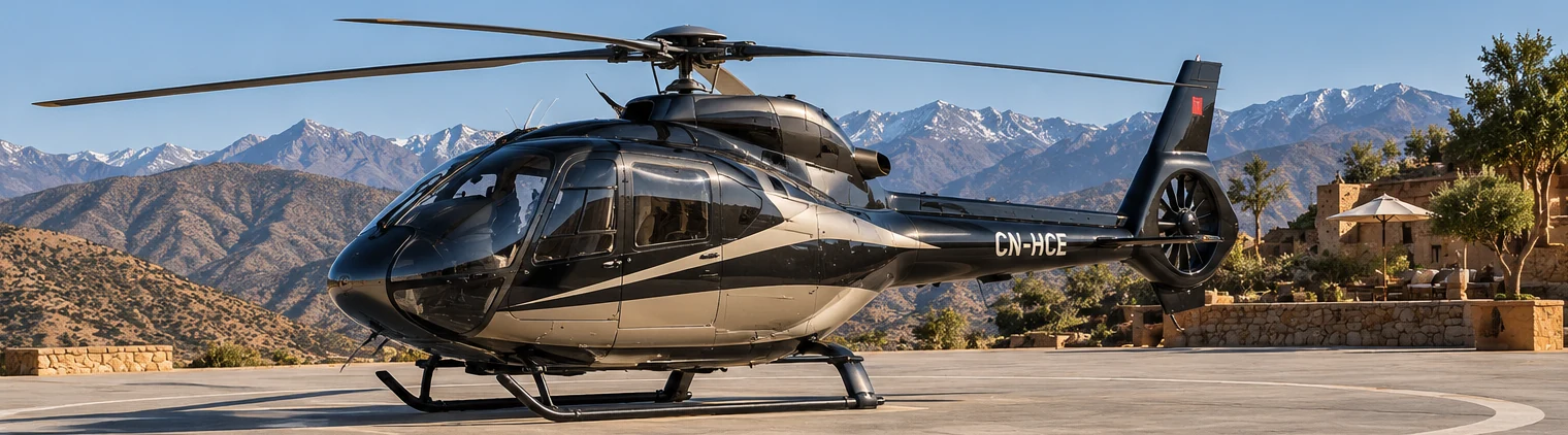 Luxury helicopter experience in Morocco with Atlas Mountains