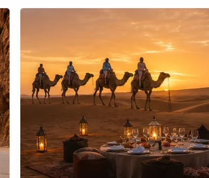 Merzouga camel trek and desert dinner at sunset