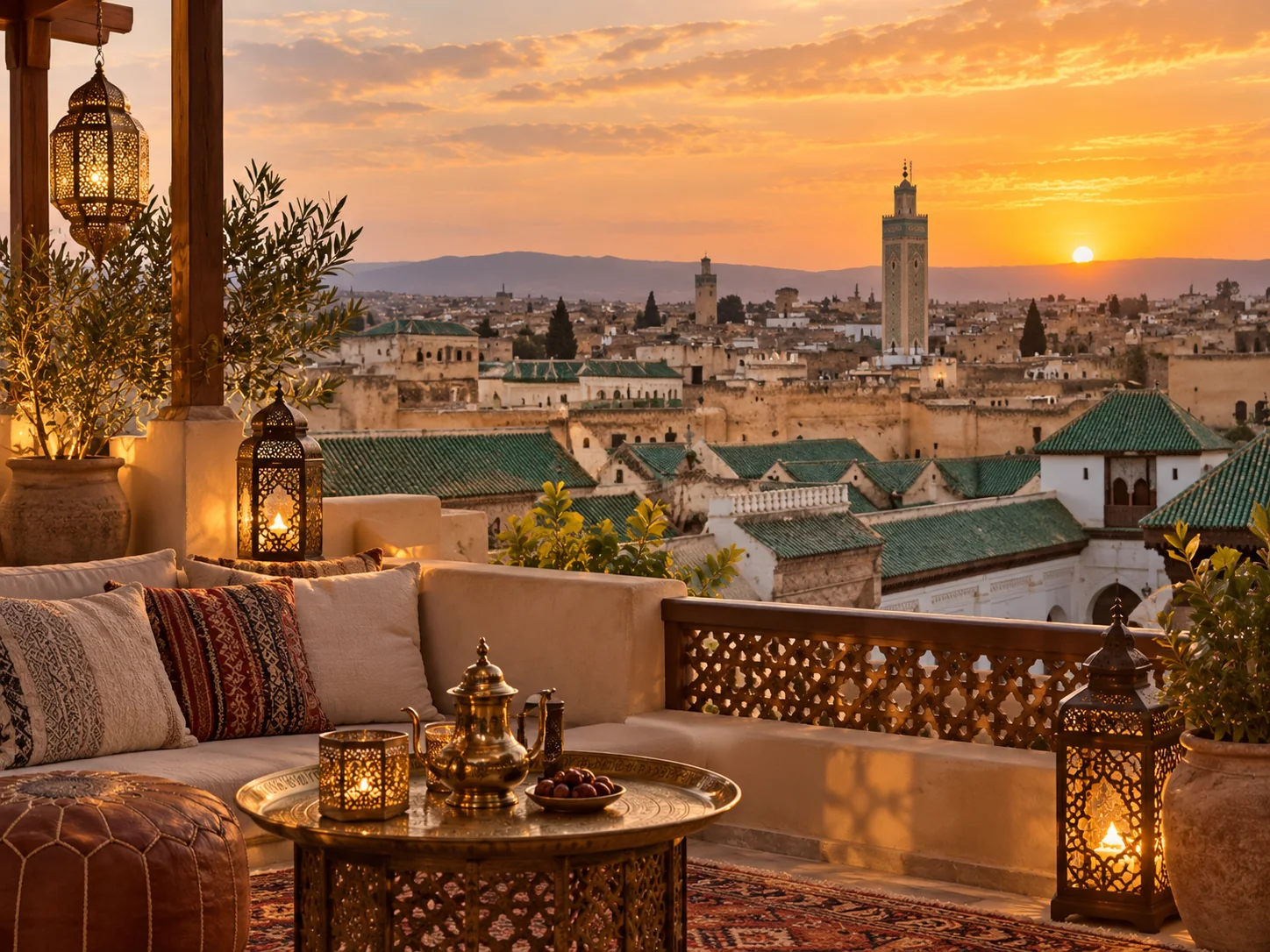Fes city at sunset